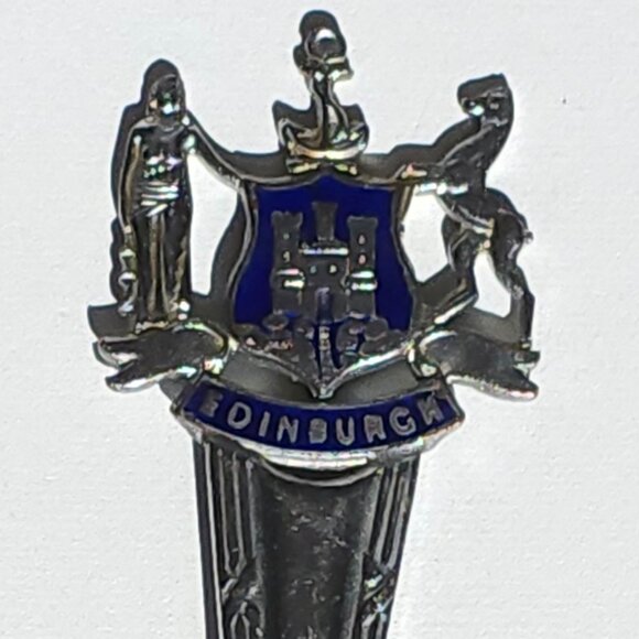 Vintage Souvenir Spoon Collectible Edinburgh Scotland Enameled - Picture 1 of 4
